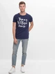Футболка хлопковая длинная мужская Tommy Hilfiger 9522.3 M Синяя - изображение 3