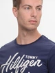 Футболка хлопковая длинная мужская Tommy Hilfiger 9524.3 S Синяя - изображение 4