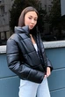 Женская куртка зимняя короткая объемная из эко кожи KML 005 S (42-44) Черный (K 005 A) - изображение 5