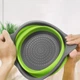 Дуршлаг складной силиконовый для овощей и фруктов Kitchen Craft Серый с зелёным(Kitd_235Gr) - изображение 3