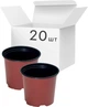 Упаковка горшков для рассады Modiform Терракотовых 0.69 л x 20 шт 2 упаковки (2020071604) - изображение 1