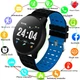 Фитнес трекер умные часы UWatch 119 Plus с тонометр и шагомером черно-синий - изображение 3