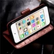 Чохол Clover для iPhone 5 / 5s / SE Книжка шкіра PU коричневий Без бренду - зображення 4