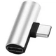 Перехідник Type-C to Jack 3.5 мм 1.0m 2in1 XoKo (AC-205-SLV) - зображення 2