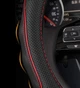 Чехол на руль оплетка DLCar для автомобиля Mazda натуральная кожа черная с красной прошивкой - изображение 2