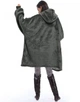 Толстовка плед с рукавами и капюшоном Huggle Hoodie оверсайз, теплый худи с большим карманом для рук Серый One size - изображение 5
