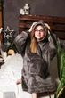 Толстовка плед с рукавами и капюшоном Huggle Hoodie оверсайз, теплый худи с большим карманом для рук Серый One size - изображение 9