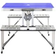 Алюминиевый стол для пикника раскладной с 4 стульями Folding Table 85х67х67 см (Синий) - изображение 2