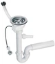 Сифон пластиковый для мойки McALPINE HC7+PUFS113-CP-25 трубный с подключением к стиральной машине с автоматическим сливом 113 мм и переливом 1 1/2x50 мм (5036484043122) - изображение 1