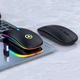 Мышь беспроводная SKY (A2) Black, аккумулятор, RGB - изображение 3