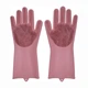 Силіконові рукавички для миття посуду господарські для кухні Silicone Magic Gloves світло-рожеві (1007405-Pink-1) - зображення 1