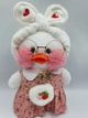 Мягкая игрушка уточка Сafe-mimi duck с белой меховой повязкой на голове, 30 см - изображение 3