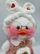 Мягкая игрушка уточка Сafe-mimi duck с белой меховой повязкой на голове, 30 см - изображение 5