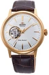 Чоловічий годинник з гвинтовою прозорою кришкою Orient RA-AG0003S10B Золото\Бордовий - зображення 2