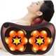 Массажная Подушка MASSAGE PILLOW QY-8028-2 (по 2 роликов) с подогревом для шеи и спины, универсальная, Коричневая - изображение 8