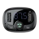 FM-трансмітер модулятор Baseus + АЗУ T-Typed Bluetooth FM Launcher 3,4 A 2USB black (CCTM-01) - зображення 4