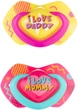 Пустышка силиконовая симметричная Canpol babies Neon love 6-18 месяцев 2 шт Розовая (22/653_pin) - изображение 1