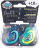 Пустышка силиконовая симметричная Canpol babies Neon love 18+ месяцев 2 шт Голубая (22/654_blu) - изображение 4
