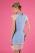 Короткое платье с отделкой из кружева Zefir PEACH голубое M - изображение 3