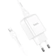 Зарядне мережеве HOCO N2 (1USB/2.1A) Lightning Білий - изображение 1