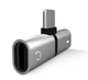 Адаптер для одновременной зарядки и музыки Audio Charge Adapter 2 в 1 для iPhone XR XS X 8 7 Silver - изображение 3
