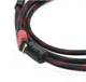 Кабель HDMI-mini HDMI HQ-Tech Y-Y 1.5m, 2 фильтра, позолота, тканевая оплетка (Black&Red), медь - изображение 2