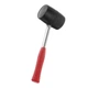 Киянка гумова 900 г, 90 мм, чорна гума, металева ручка INTERTOOL HT-0233 - изображение 2