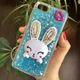 Чехол Glitter для Huawei Y5 2018 / Y5 Prime 2018 бампер Жидкий блеск аквариум Заяц Синий - изображение 1