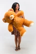 Большой мягкий плюшевый медведь Teddy Boom Томмі 100 см мандарин - изображение 2