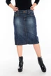 Юбка джинсовая Батал Omat jeans 1404-840 30 Синяя - изображение 6