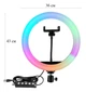 Кільцева світлодіодна лампа 36см RGB USB - для Селфі Блогера - з Тримачем для телефону (1017) - изображение 4