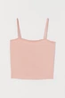 Коротка трикотажна майка H&M XS Пудрово-рожевий (0759871013) - зображення 1