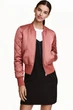 Атласный бомбер H&M 32 Темно-розовый (0314522020) - изображение 1