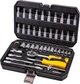 Набор насадок торцевых MASTERTOOL CrV 1/4" 4-14 мм, 46 шт (78-2047) - изображение 1