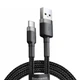 Дата кабель Baseus Cafule Type-C Cable 2A (2m) (CATKLF-C) Чорний / Сірий - зображення 3