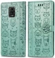 Чехол Embossed Cat and Dog для Xiaomi Redmi Note 9 Pro книжка кожа PU Mint - изображение 2