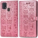 Чехол Embossed Cat and Dog для Samsung Galaxy M31 / M315 книжка кожа PU Pink - изображение 2