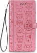 Чехол Embossed Cat and Dog для Samsung Galaxy M31 / M315 книжка кожа PU Pink - изображение 3