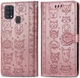 Чохол Embossed Cat and Dog для Samsung Galaxy M31 / M315 книжка шкіра PU Rose-Gold - зображення 2
