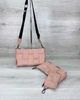 Жіночі сумки «Саллі» набір 3 в 1 пудровий - зображення 2