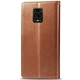 Шкіряний чохол книжка GETMAN Gallant (PU) для Xiaomi Redmi Note 9s / Note 9 Pro / Note 9 Pro Max Коричневий - зображення 4