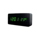 Електронні настільні годинники LED WOODEN CLOCK VST 862 прямокутні під дерево Чорні, Зелена підсвітка (VST862BG) - зображення 1
