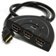HDMI свитч-удлинитель Cablexpert HDMI-3хHDMI M/F v.1.4 0.5м - изображение 1