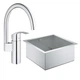Набір Grohe мийка кухонна K700 31578SD0 змішувач Eurosmart 33202002 (31578SD033202002) - зображення 1