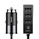 Автомобильное зарядное устройство Разветвитель на 4 USB-выхода Baseus Enjoy Together Black (5.5A) с защитой от перегрузки - изображение 1