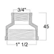 Муфта 1 1/2"Вх3/4"В нікельована SF3574020 Thermo Alliance - зображення 2