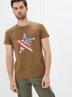 Мужская Футболка хлопковая длинная Airboss USA XL Brown (2000000001692) - изображение 1