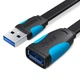 Удлинитель USB-USB 3.0 Vention Flat 5Gbps 2m Black (VAS-A13-B200) - изображение 1