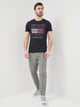 Футболка хлопковая длинная мужская Tommy Hilfiger 10574.3 S Темно-синяя - изображение 3