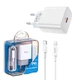 Зарядний пристрій 1Type-C Hoco C76A PD 20 W White з кабелем Type-C to Lightning - зображення 2